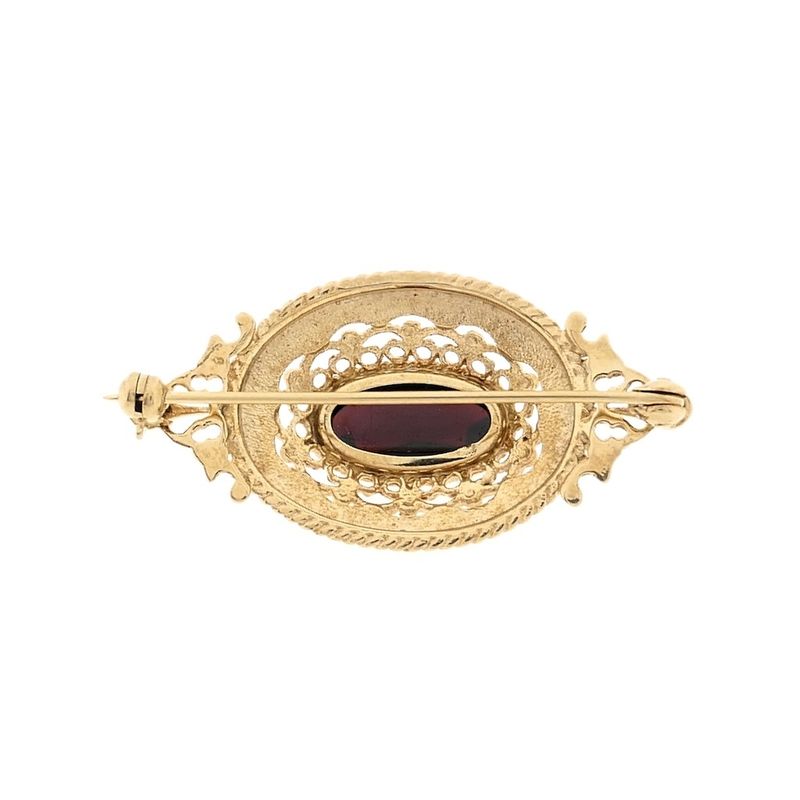 Image 4 of Gold brooch with garnet | Vintage