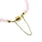 Image 3 of Gold beaded bracelet with rose quartz | 19 cm