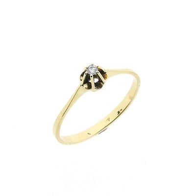Image 1 of Gold Solitaire Ring with Diamond; 0.02 ct.