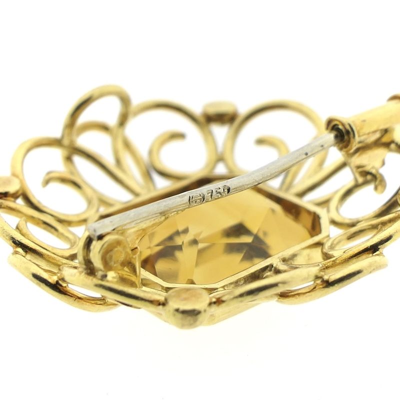 Image 6 of Gold brooch/pendant with citrine