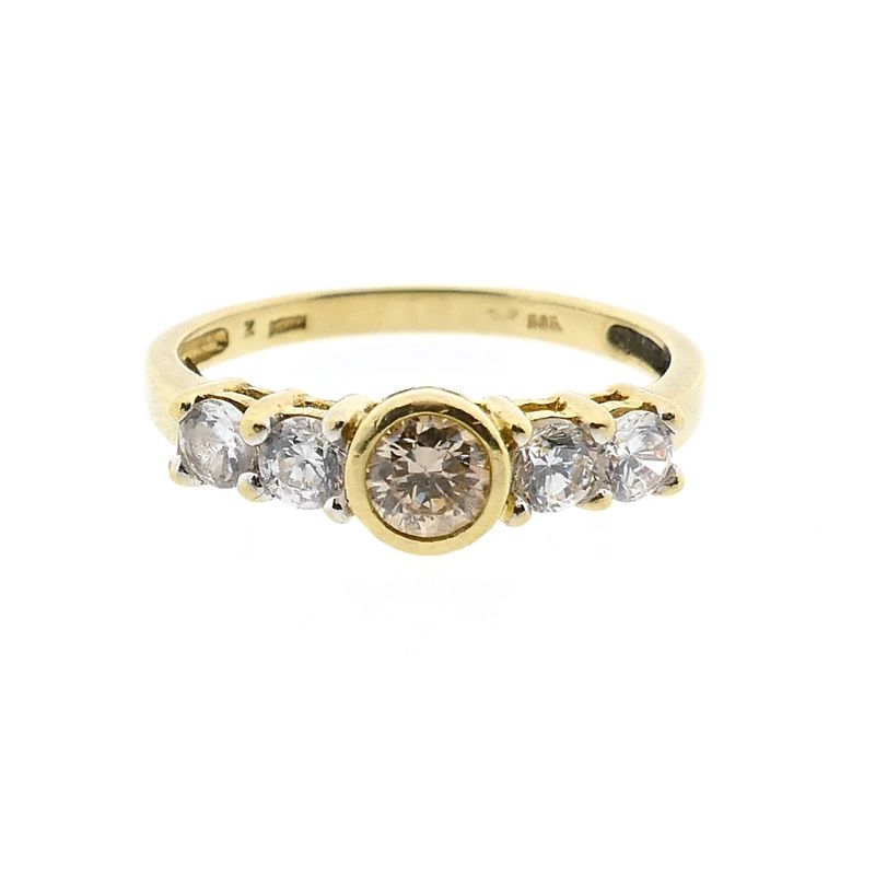 Afbeelding 3 van Gouden rijring met zirconia