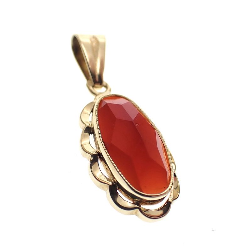 Image 4 of Gold pendant with carnelian | Vintage/antique