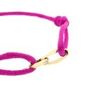 Image 4 of Forever Knots® Handmade Magenta Satin Bracelet with Gold Link