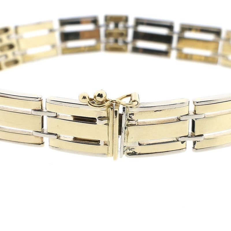 Image 4 of Bicolor gold fantasy link bracelet.