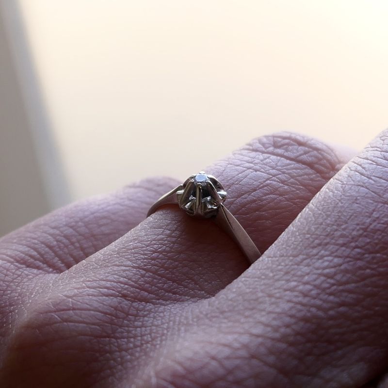 Image 8 of White Gold Solitaire Ring with 0.04 ct Diamond