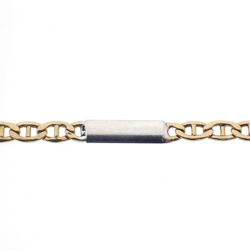 Image 7 of Two-tone gold navy link necklace | 51 cm