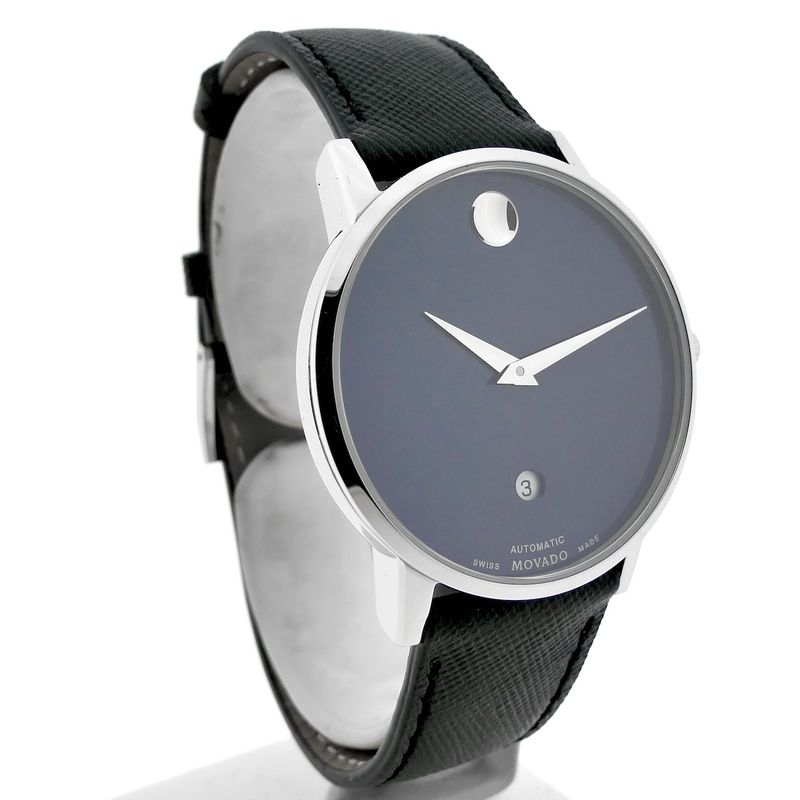 Image 3 of Movado Museum Classic; Automatic men's watch with blue dial; 0607565