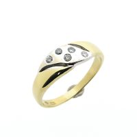 Two-tone gold ring with diamond; 0.15 ct.