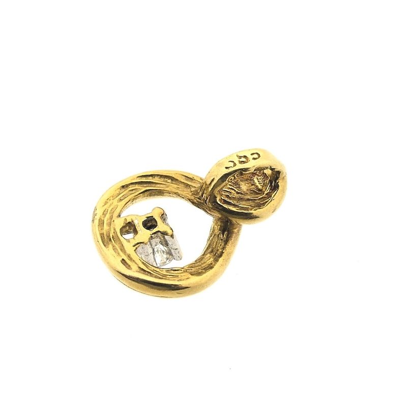 Image 7 of Gold minimalist pendant with diamond | 0.04 ct.