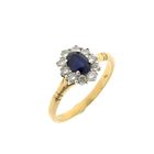 Image 1 of 18-karat gold ring with sapphire and diamond | 0.30 ct.