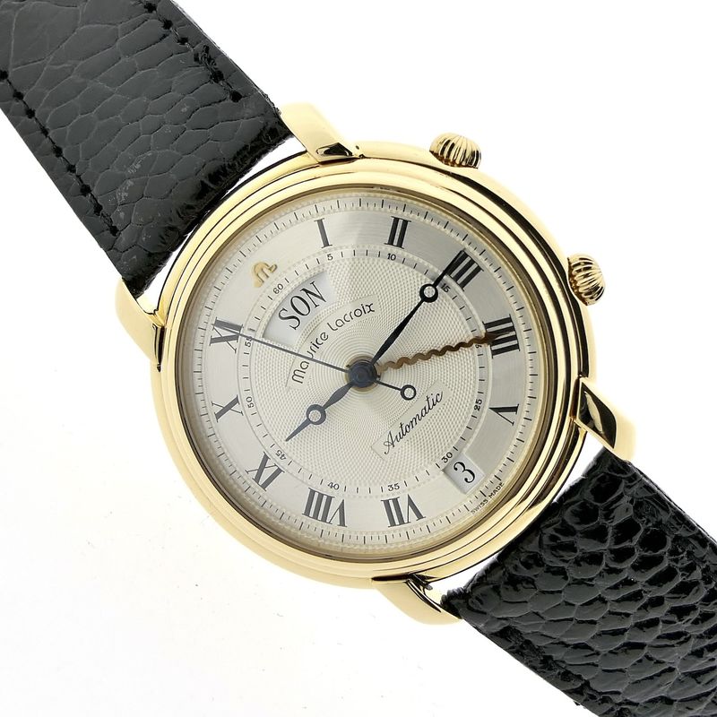 Image 8 of Maurice Lacroix Masterpiece Reveil; Automatic 18k gold men's watch with alarm clock