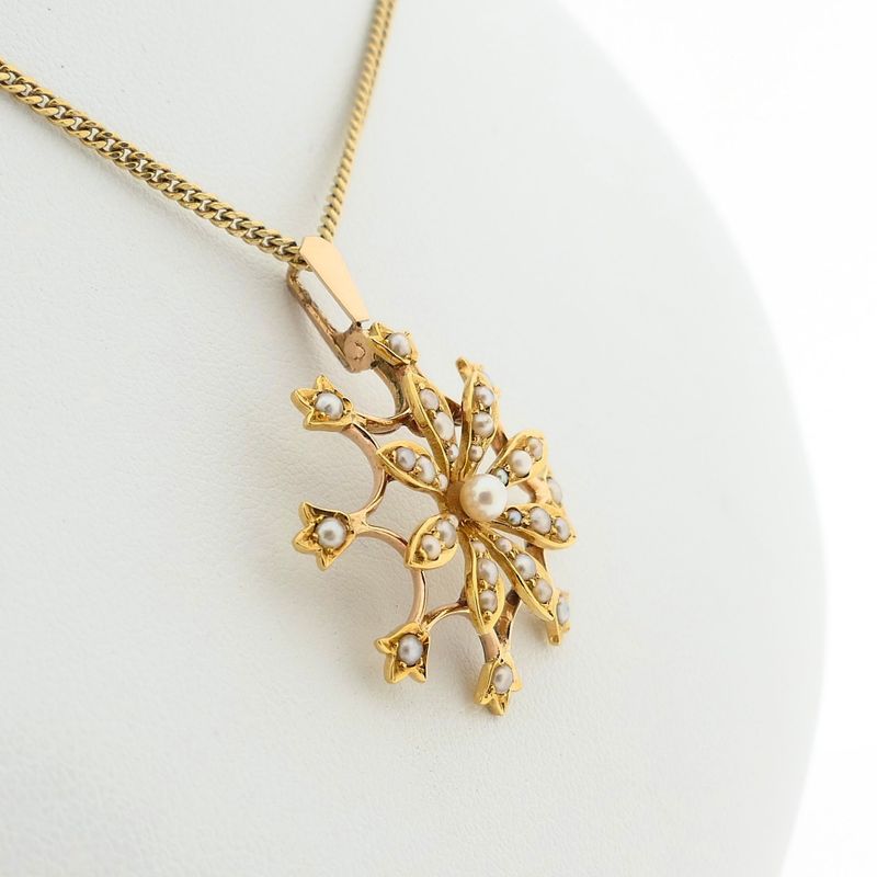 Image 6 of Gold Pendant with Cultured Pearls