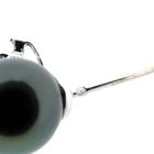 Image 6 of White gold earrings with Tahitian pearl and diamonds; 0.04 ct.