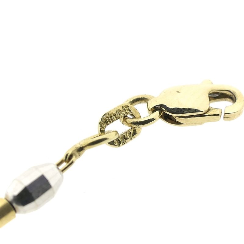 Image 6 of Midas two-tone gold bar link chain