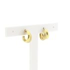 Image 3 of Matte gold semicircular earrings