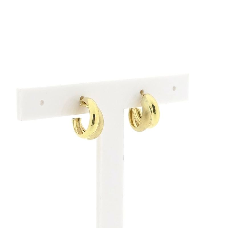 Image 3 of Matte gold semicircular earrings