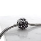 Image 2 of Pandora charm; Silver; Purple Daisy