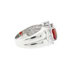 Image 6 of Silver cluster ring with red zirconia.