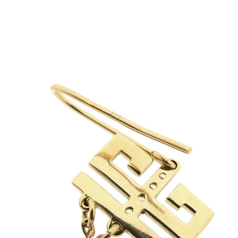 Image 5 of Gold Earrings with Meander and Charms