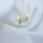 Image 4 of Gold fantasy stud earrings with diamonds | 0.10 ct.