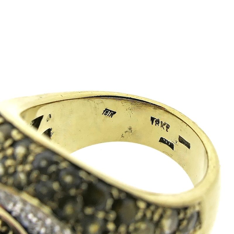 Image 9 of 18-karat gold cocktail ring with citrine and 1.28 ct. diamonds.