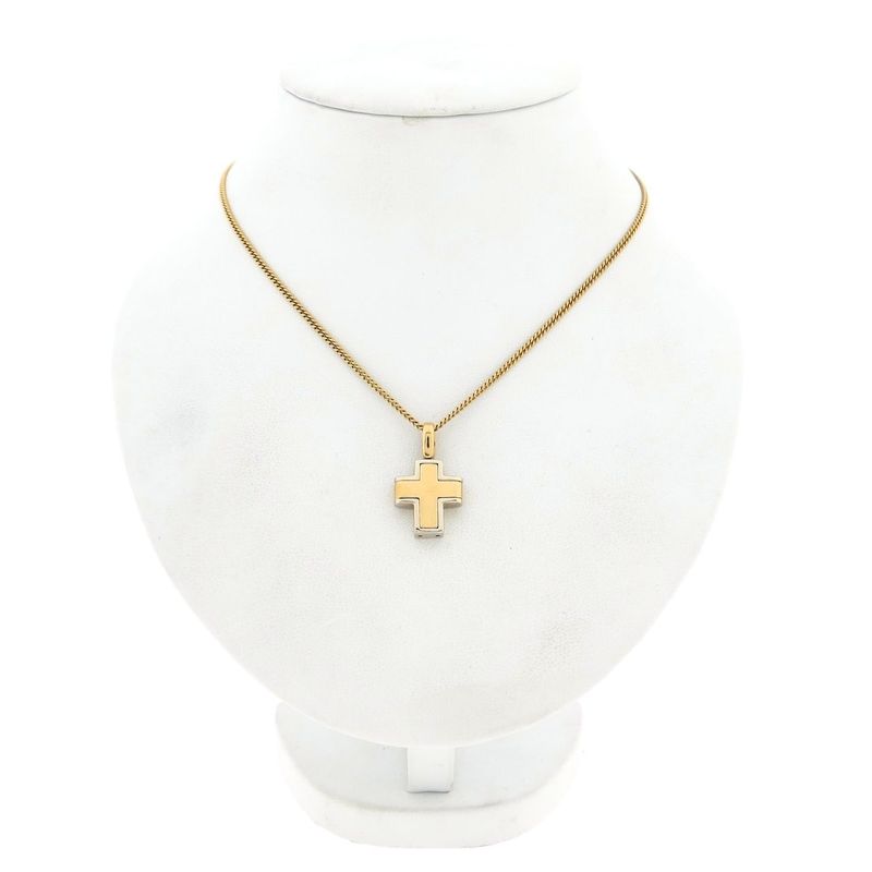 Image 3 of Bicolor Gold Cross Pendant