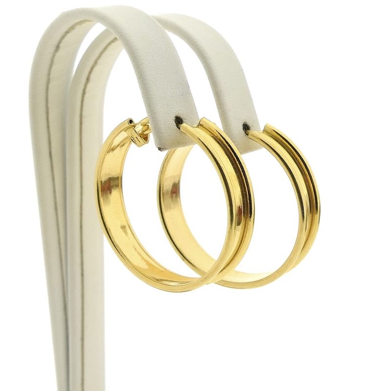 Image 3 of Gold hoop earrings; Ø 28 mm