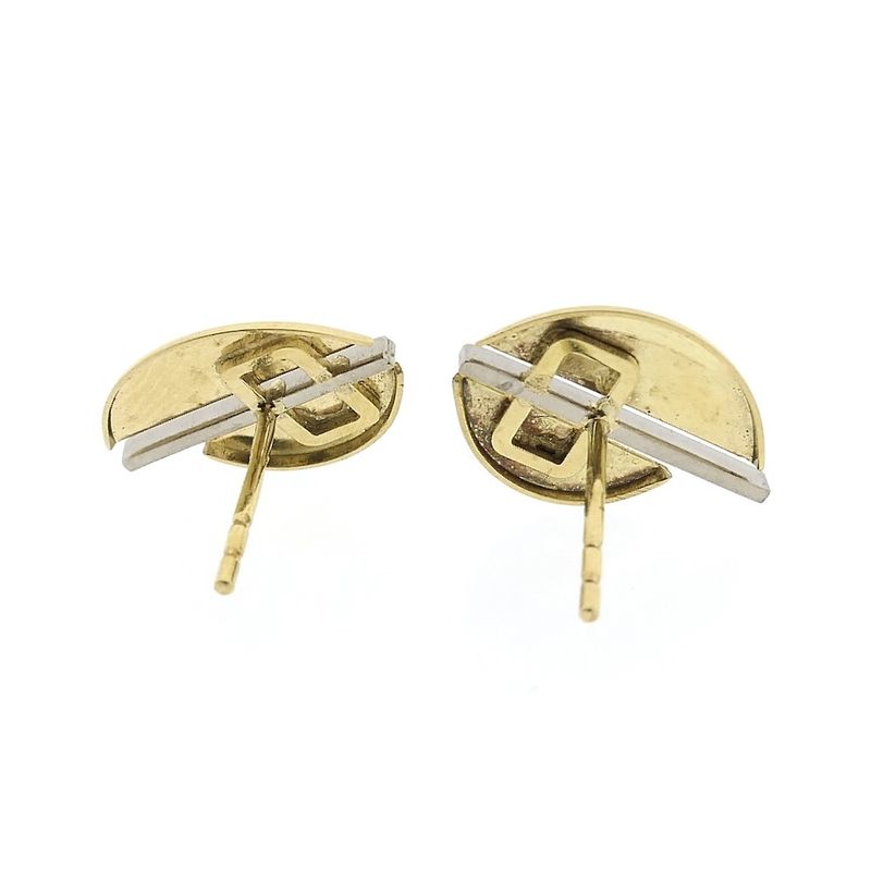 Image 7 of Two-tone gold stud earrings