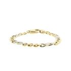 Image 3 of Two-tone gold gourmet link bracelet with diamonds
