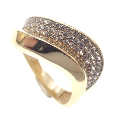 Image 2 of Gold pavé ring with zirconia
