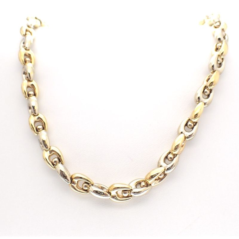 Image 1 of 18K Two-tone gold link necklace | 45 cm