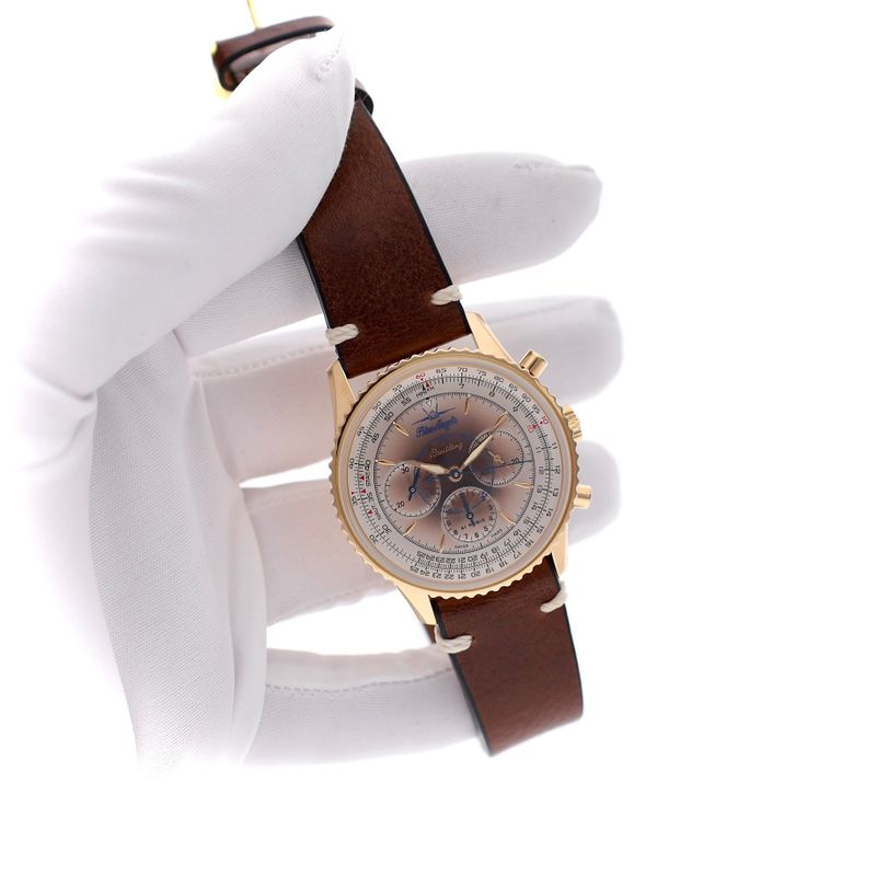 Image 13 of Breitling Navitimer Montbrillant 'Blue Angels' Limited Edition H30030.1; 18k Gold Watch