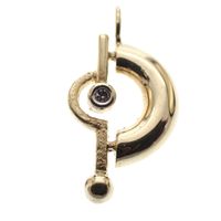 Golden fantasy pendant with diamond 0.02 ct.