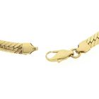 Image 6 of Gold flat gourmet link bracelet with synthetic sapphire and zirconia | 20.5 cm