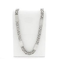 Long silver flat king chain | 72 cm