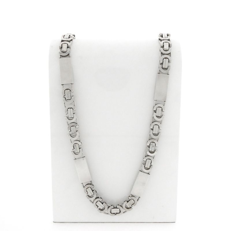 Image 1 of Long silver flat king chain | 72 cm
