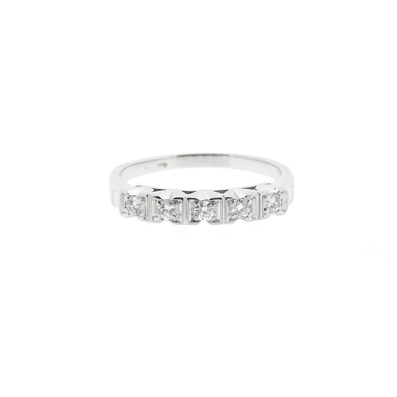 Image 3 of White gold ring with diamond | 0.15 ct.