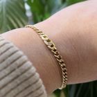 Image 10 of 8K Two-tone gourmet link bracelet with diamond; 0.03 ct. | 21 cm