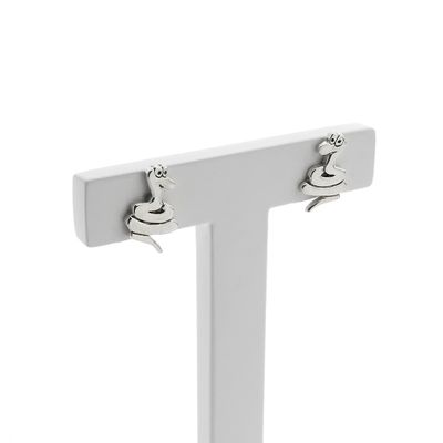 Image 2 of Silver snake stud earrings