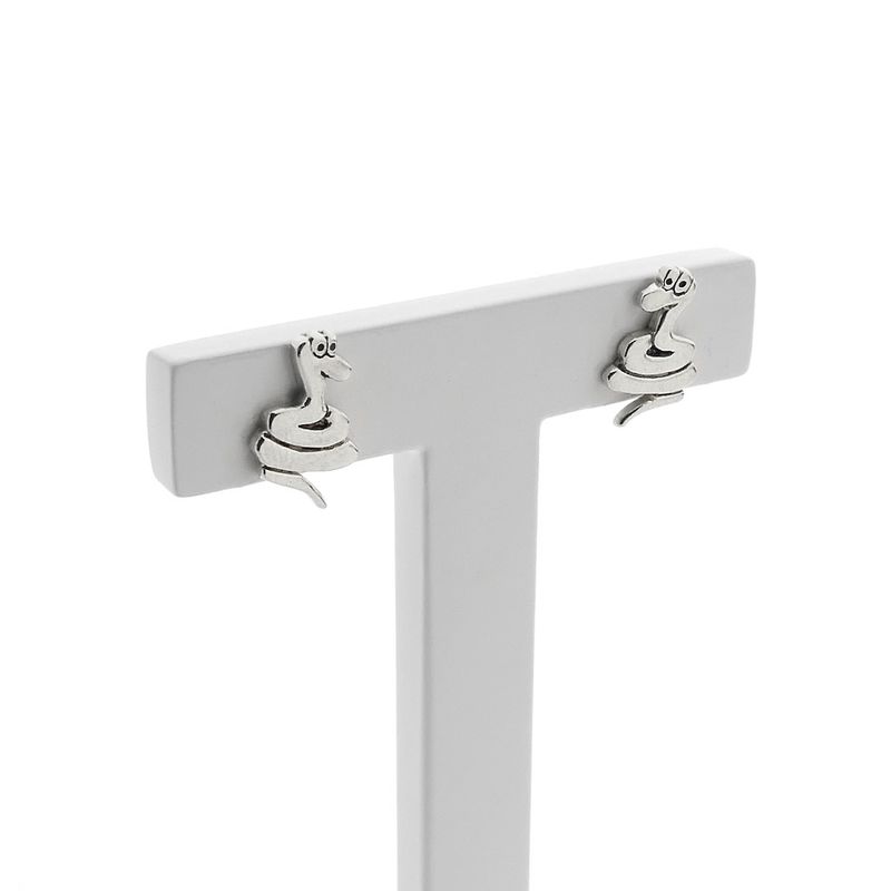 Image 2 of Silver snake stud earrings