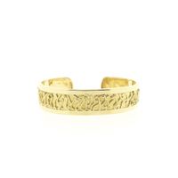 Gold wide slave bracelet with engravings; Size M