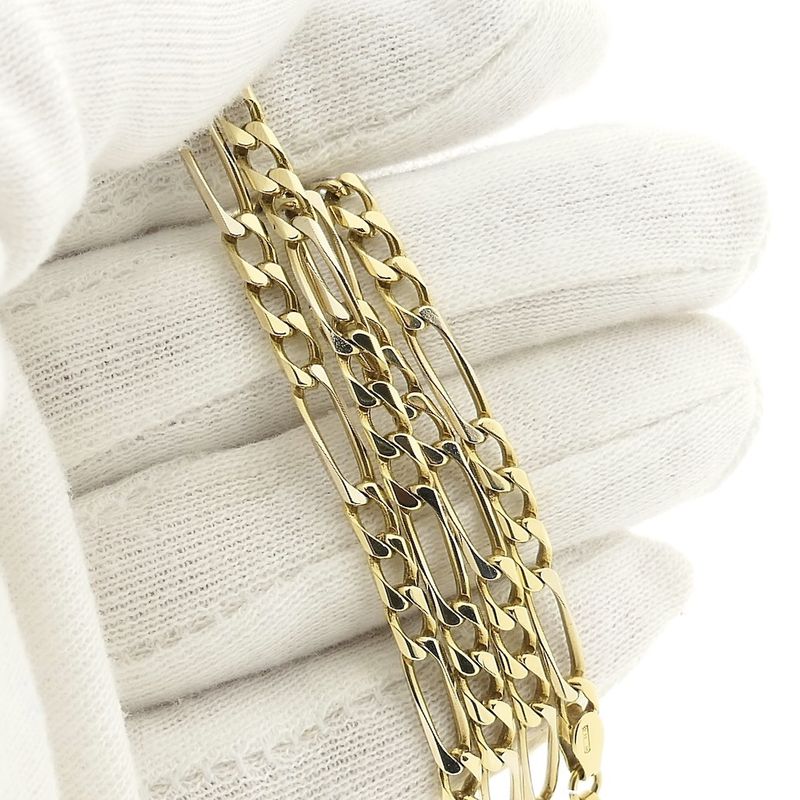 Image 8 of Gold Figaro link chain | 53 cm