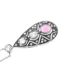 Image 6 of White gold necklace with fixed pendant and diamonds; Approx. 0.50 ct.