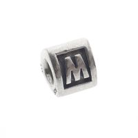Pandora charm; Silver; Letter charm M