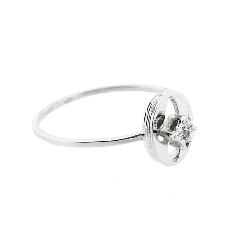 Image 7 of White Gold Ring with Diamond; 0.005 ct.