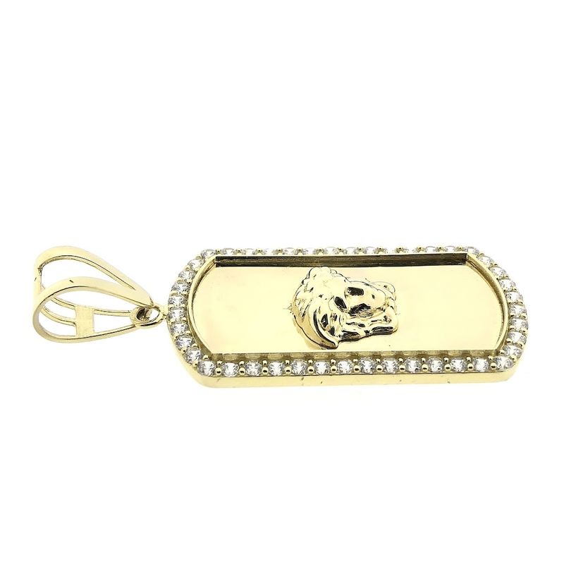 Image 2 of Gold pendant with the head of Medusa and zirconia