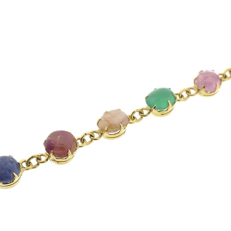 Image 4 of 18K bracelet with mixed gemstones | 17 cm