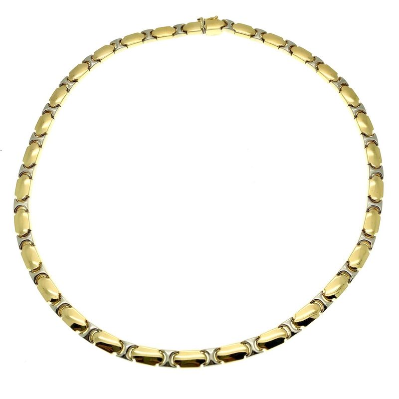 Image 1 of Two-tone gold fantasy link chain | 45 cm