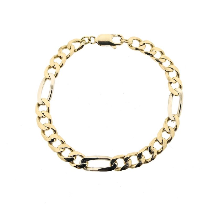 Image 3 of Bicolor gold Figaro bracelet | 21.5 cm