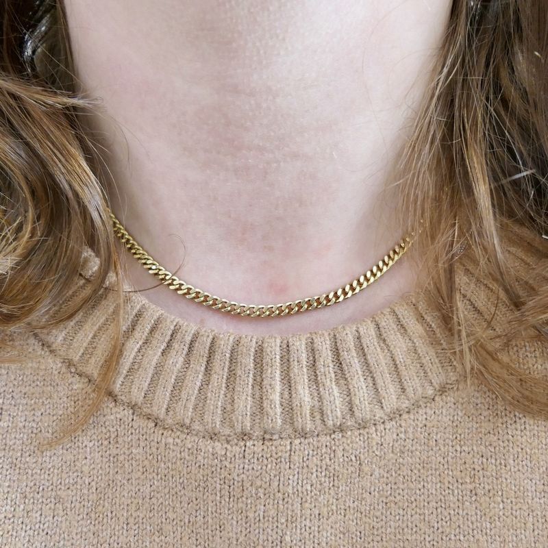 Image 8 of Gold gourmet link necklace | 39 cm